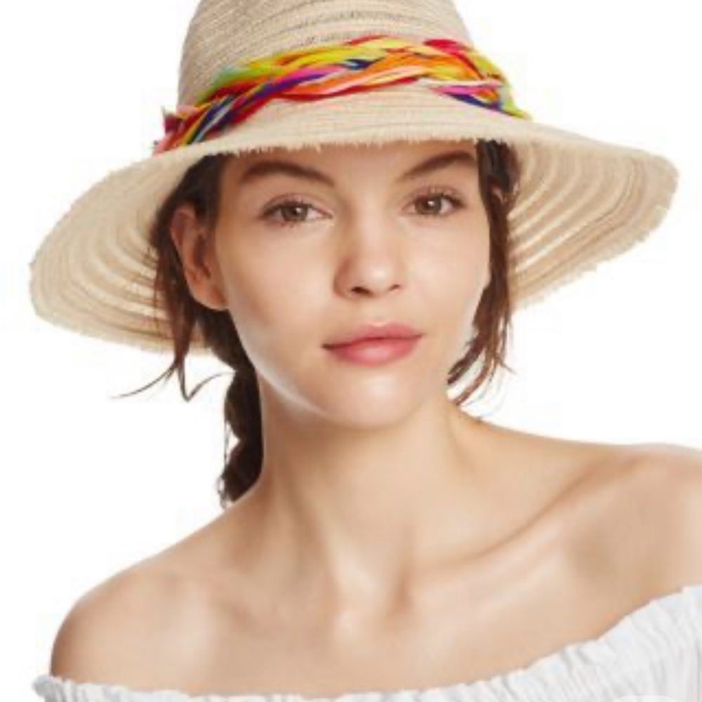 Eugenia Kim Cream Hat with Colorful Band